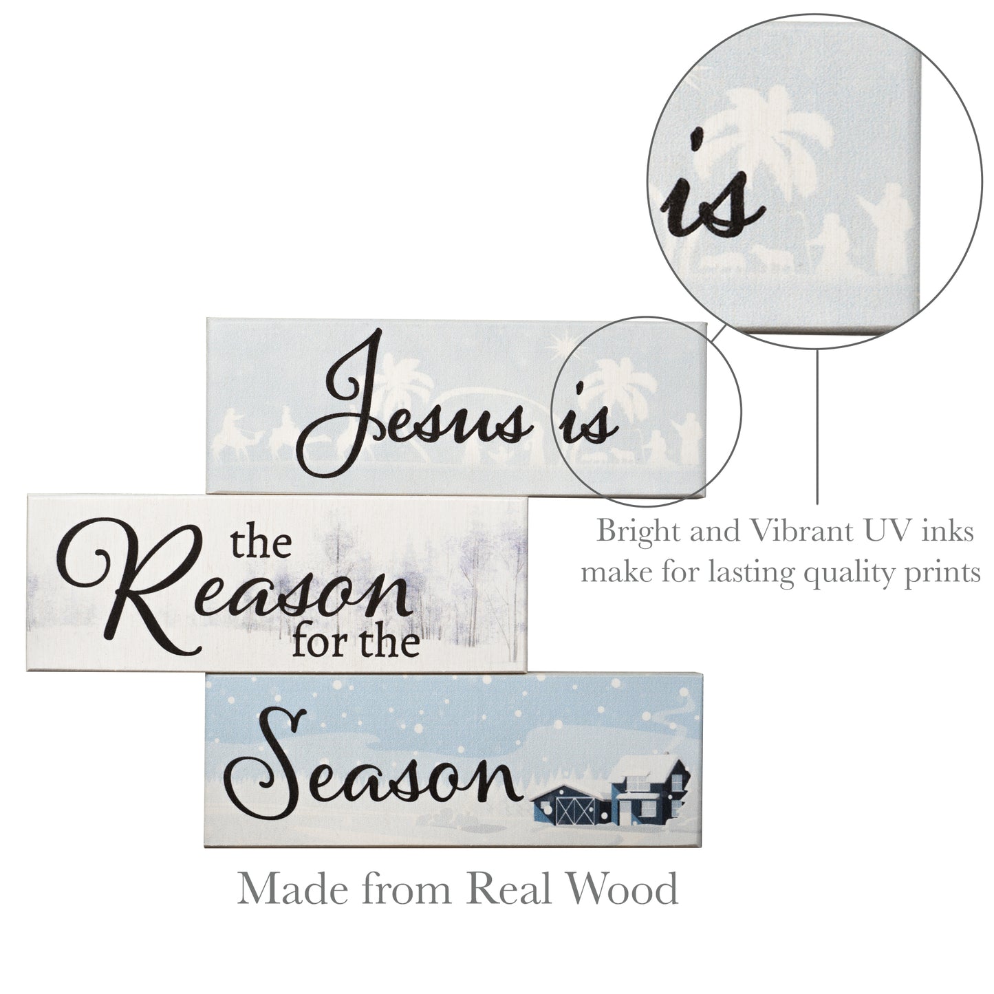 JennyGems Christmas Decor, Jesus Is the Reason for the Season, Christmas Decorations, Mini Wood Block Signs, Tiered Tray Decor, Holiday Decor, Christmas Gifts, Christmas Nativity Signs