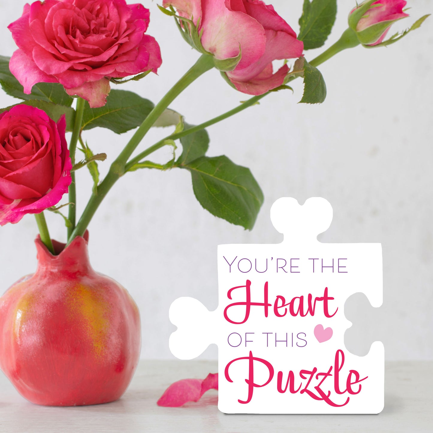 You're the Heart of This Puzzle PVC Sign