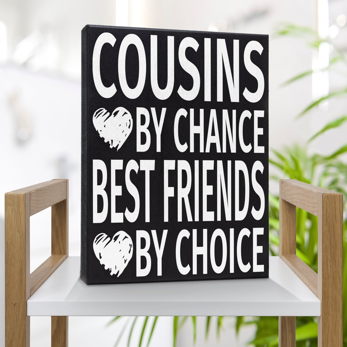 JennyGems Gifts For Women, Cousins By Chance Best Friends By Choice, Farmhouse Decor, Cousin Gifts, Cool Stuff, Gifts For Cousins, Shelf Decor, Wood Wall Art, Teen Stuff, Family Sign, American Made