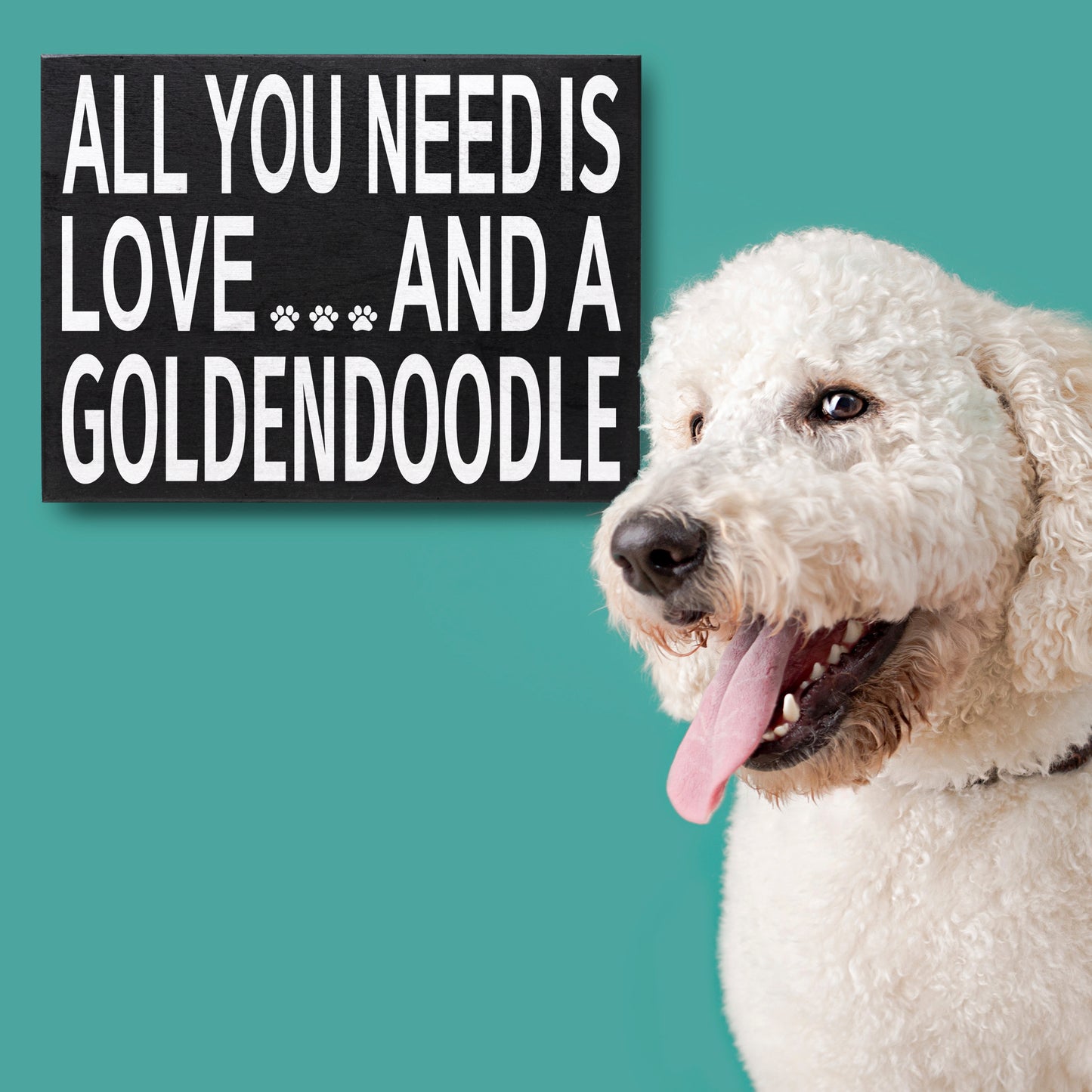 JennyGems All You Need is Love and A Goldendoodle - Goldendoodle Gift, Goldendoodle Quotes, Goldendoodle Moms - Goldendoodle Sign Signs