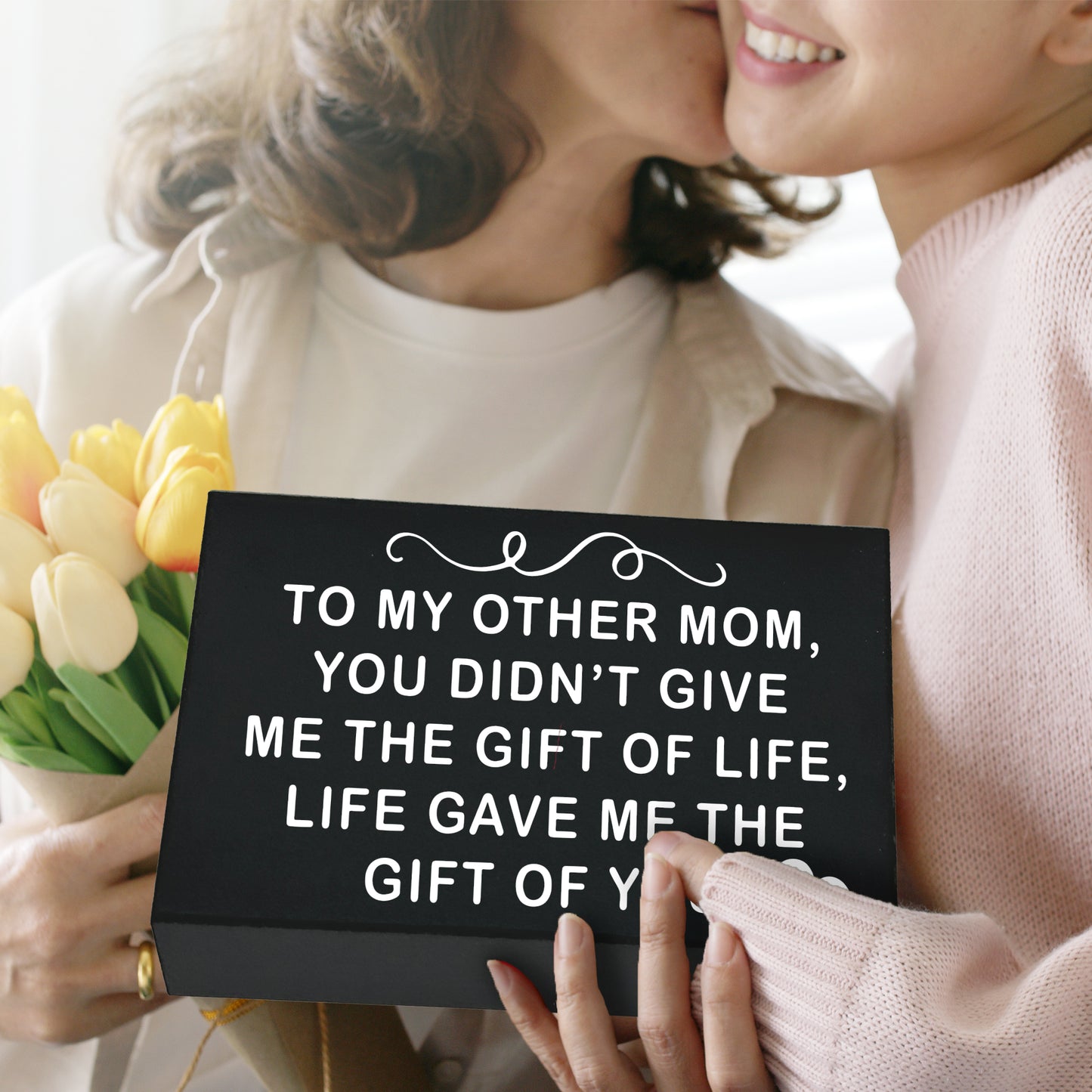 To My Other Mom, Life Gave Me the Gift Of You Sign, Bonus Mom Gifts, Stepmom Gifts for Christmas Birthday, Foster Mom Gifts