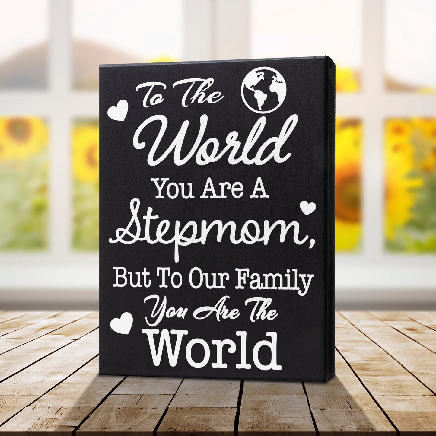 JennyGems Stepmom Gifts Sign Decor Plaque, Gifts for Stepmom, Mother's Day Gifts, Stepmother Gift, Meaningful Step Mom Decor, Bonus Mom Gifts, 6x8 Inch Wood Sign, Made in USA