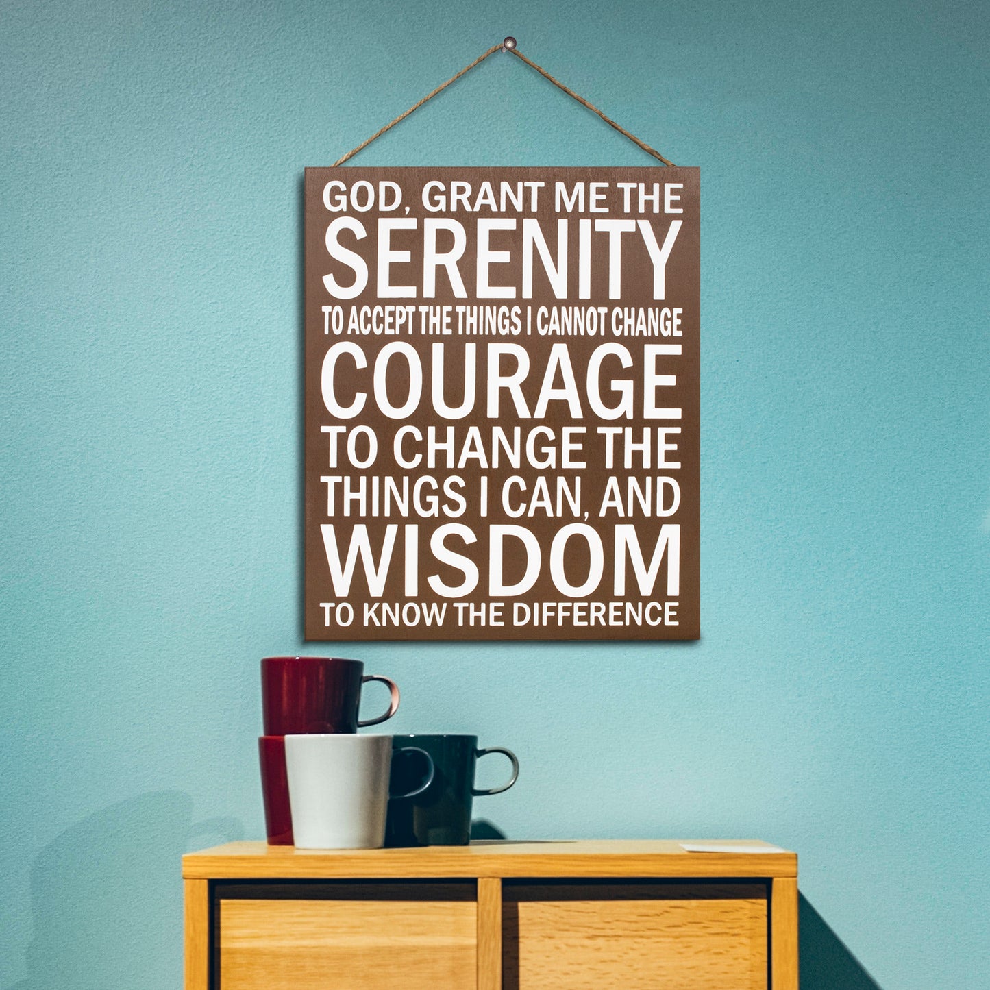 JennyGems Serenity Prayer Sign, 10x12 Inches, Positive Energy Wall Art, Sobriety Anniversary Gift, Housewarming Farmhouse Christian, American Made