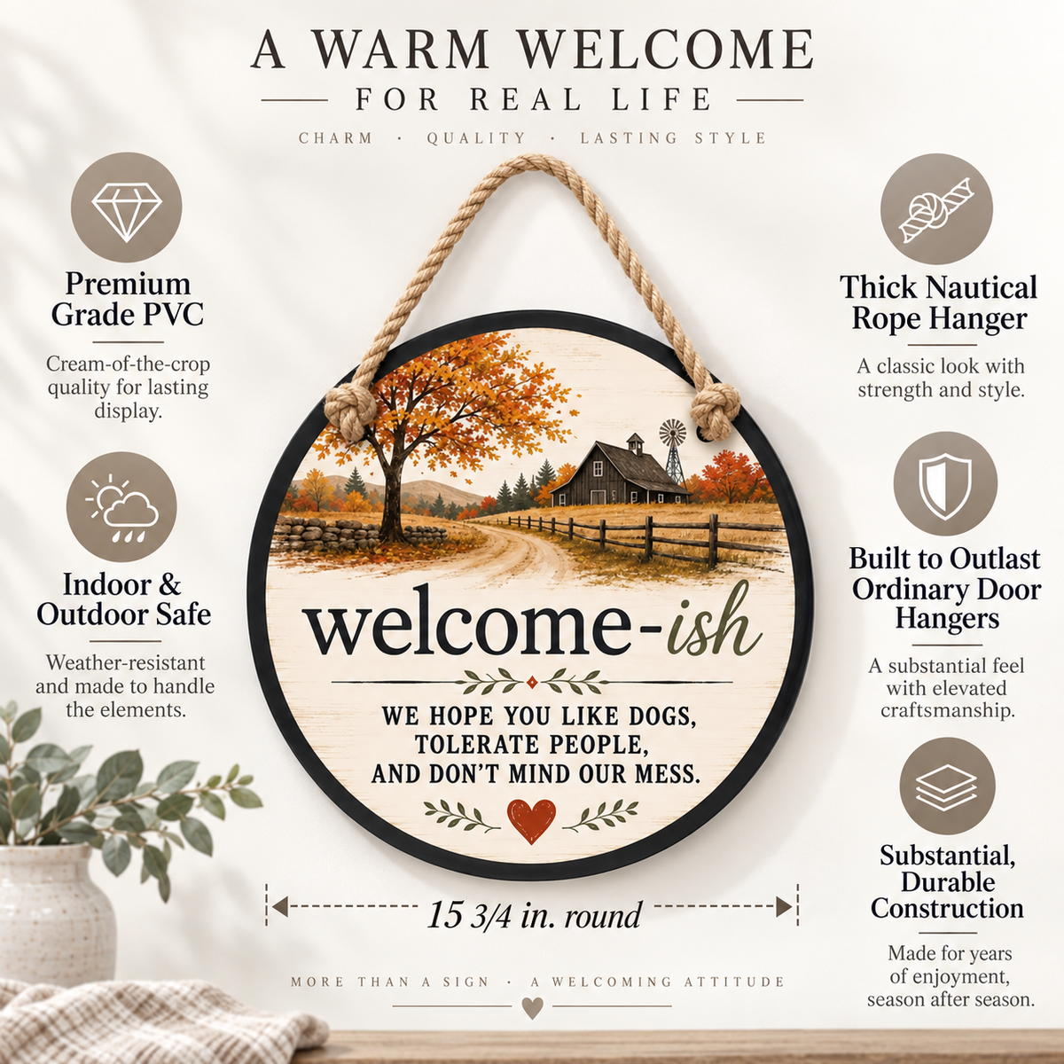 Welcome-ish - Funny Front Door Sign