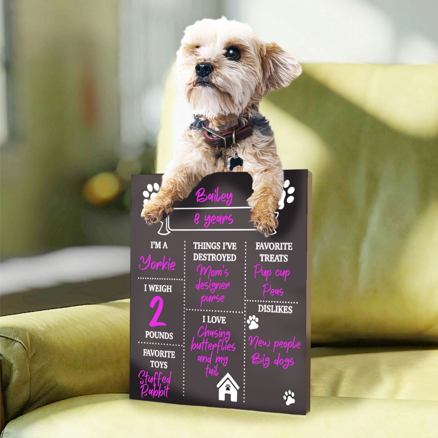 Dog Milestone Chalkboard Sign – Reusable Birthday Board for Puppies & Dogs