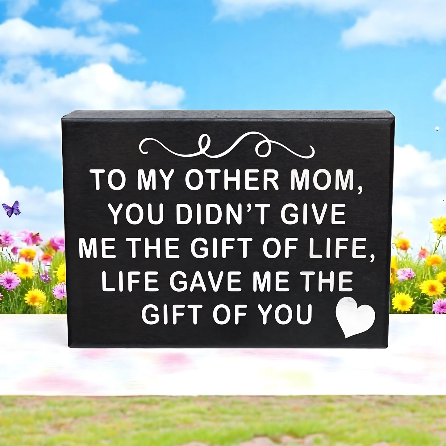 To My Other Mom, Life Gave Me the Gift Of You Sign, Bonus Mom Gifts, Stepmom Gifts for Christmas Birthday, Foster Mom Gifts