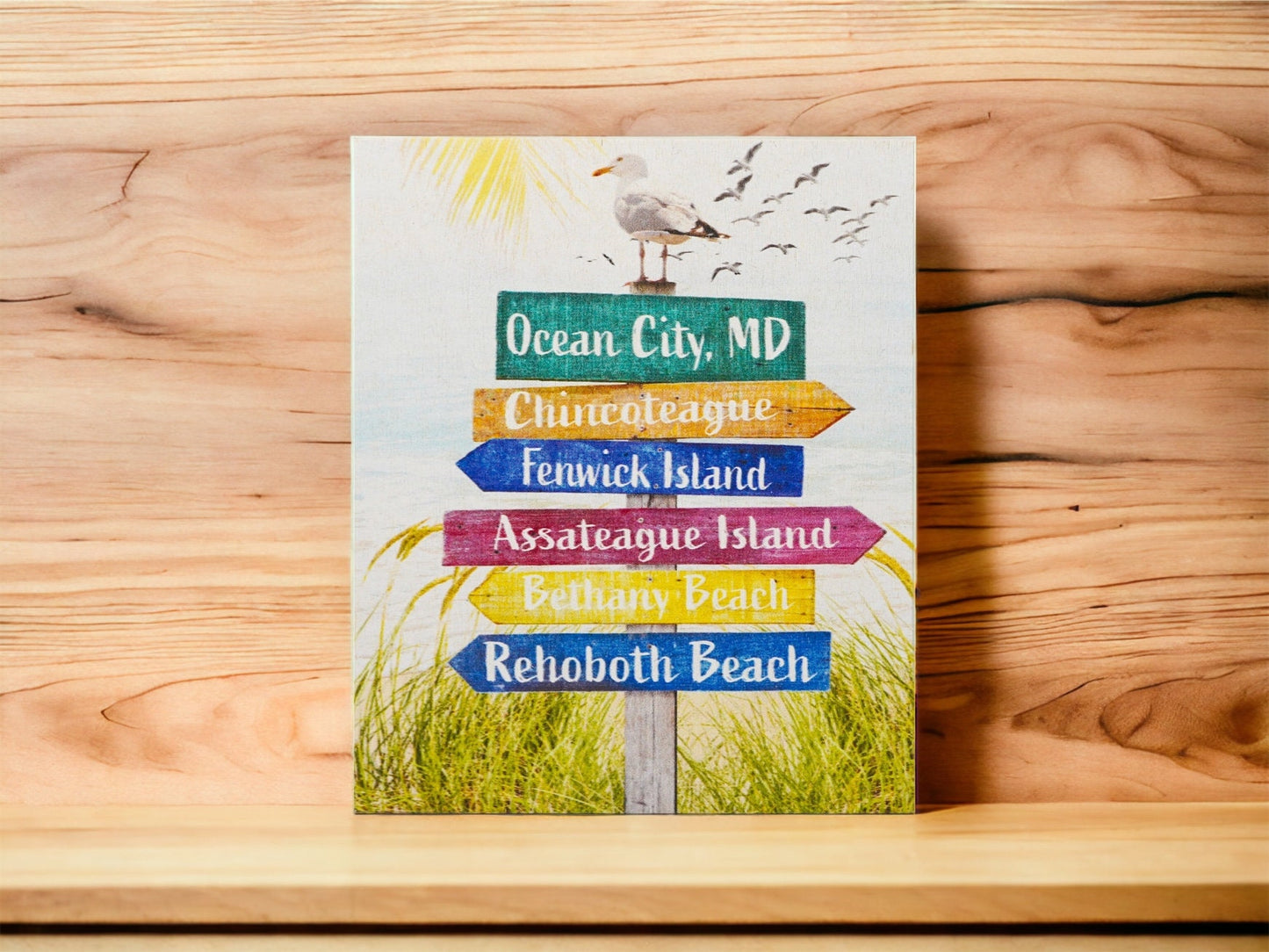 Ocean City Maryland Beaches Directional Sign, Wall Decor and Gift