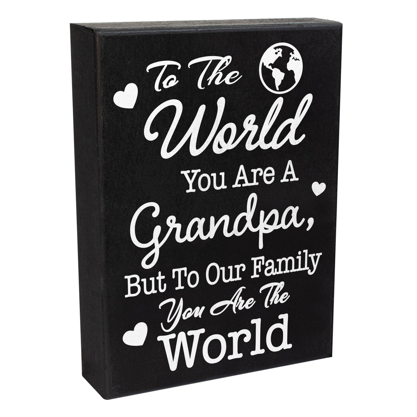 JennyGems To the World You Are a Grandpa But To Our Family You Are the World, Grandpa Gifts Sign Decor Plaque, 6x8 Inch Wood Sign, Fathers Day Gifts, Grandpa Gifts From Grandchildren