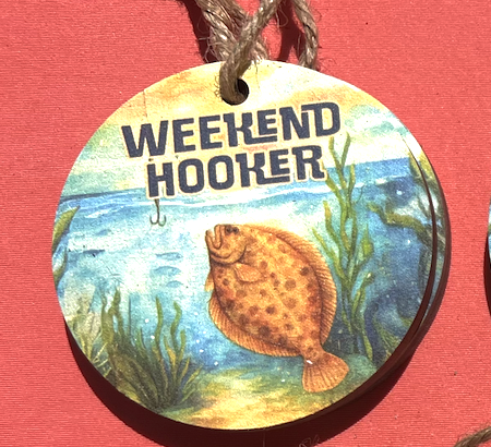 Weekend Hooker Fishing Ornament – Funny Fish Christmas Ornament for Fishermen, Anglers, Fishing Lovers, Coastal Decor, 4 Inch Round