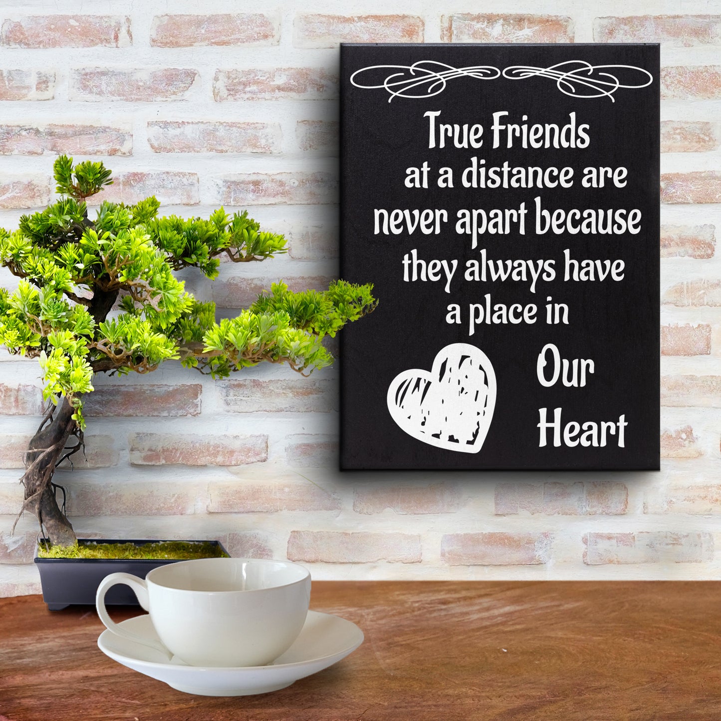 JennyGems True Friends At A Distance Are Never Apart Sign, Friend Gifts, Going Away Gifts For Friends, Long Distance Friendship Sign