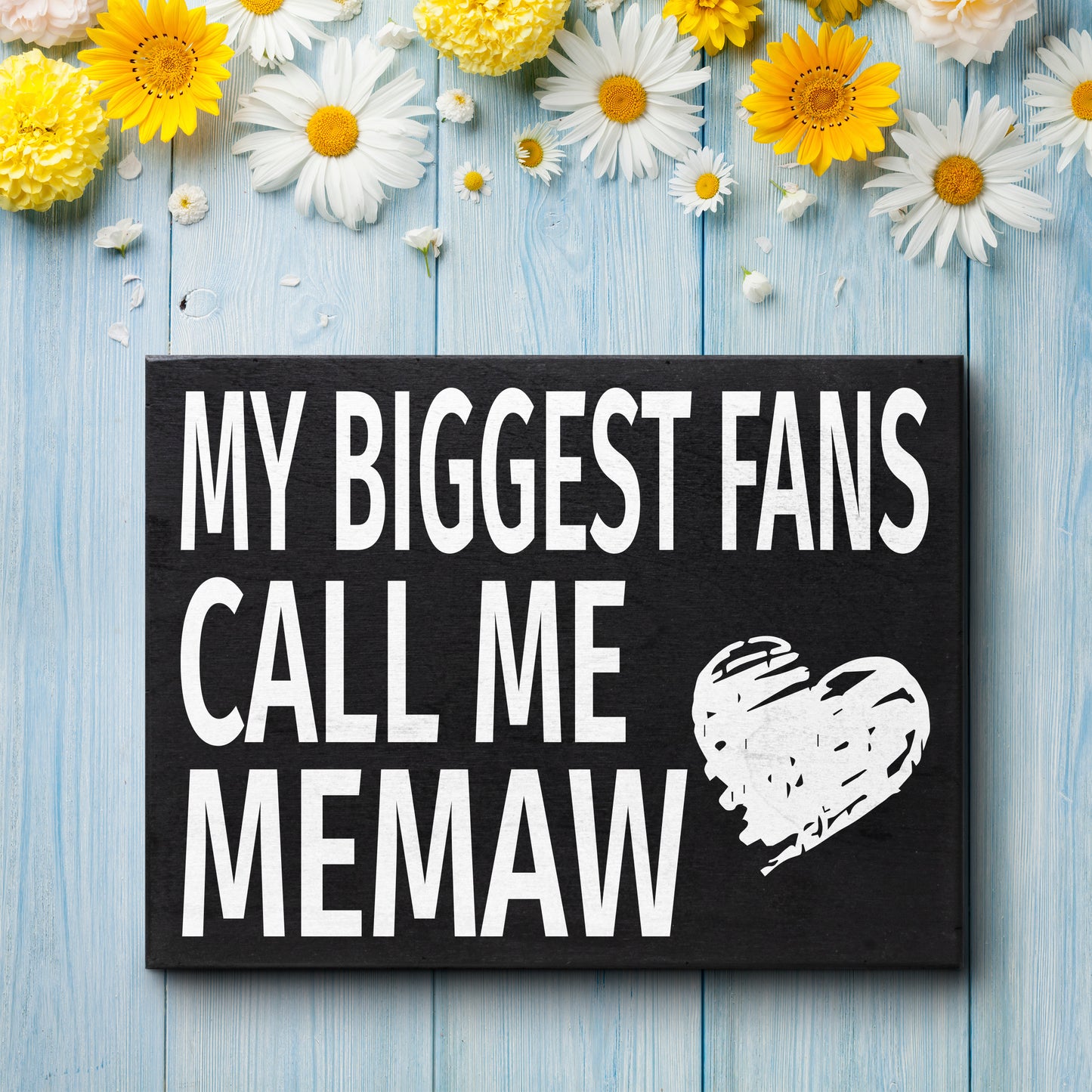 JennyGems My Biggest Fans Call Me Memaw Sign, 8x6 Inch Hanging Wall Art, American Made, Memaw Decor, Memaw Gifts