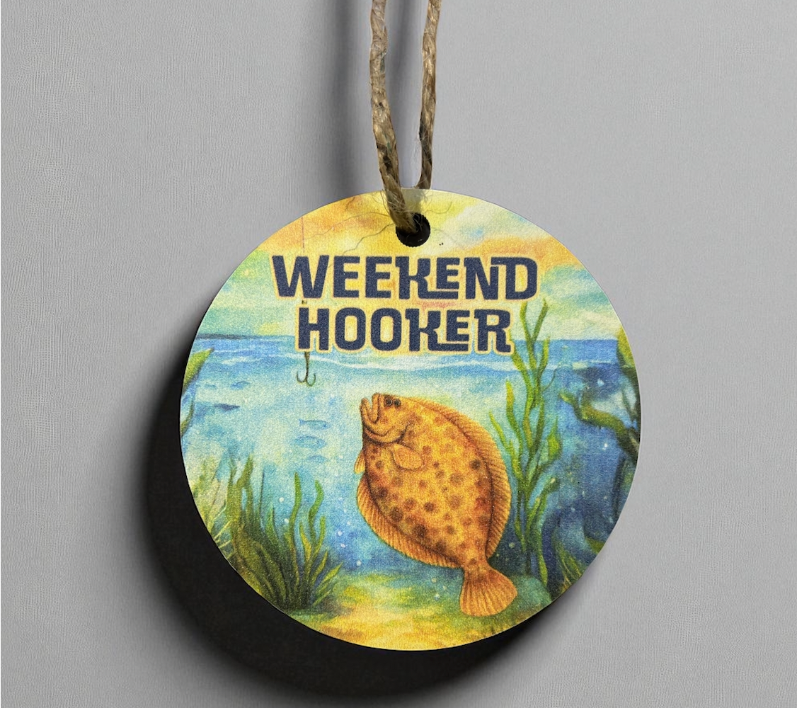 Weekend Hooker Fishing Ornament – Funny Fish Christmas Ornament for Fishermen, Anglers, Fishing Lovers, Coastal Decor, 4 Inch Round
