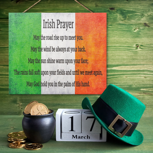 Irish Prayer Wooden Sign, May the Road Rise Up To Meet You