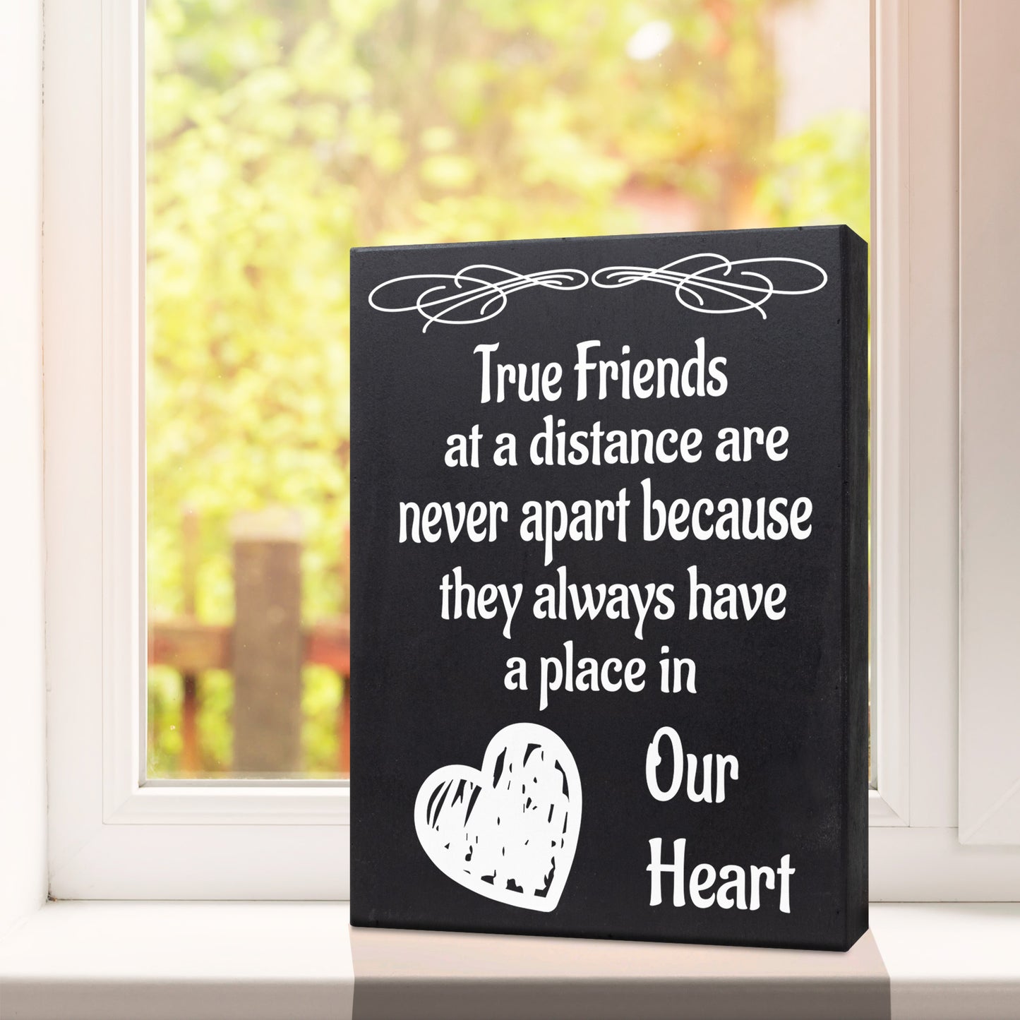 JennyGems True Friends At A Distance Are Never Apart Sign, Friend Gifts, Going Away Gifts For Friends, Long Distance Friendship Sign
