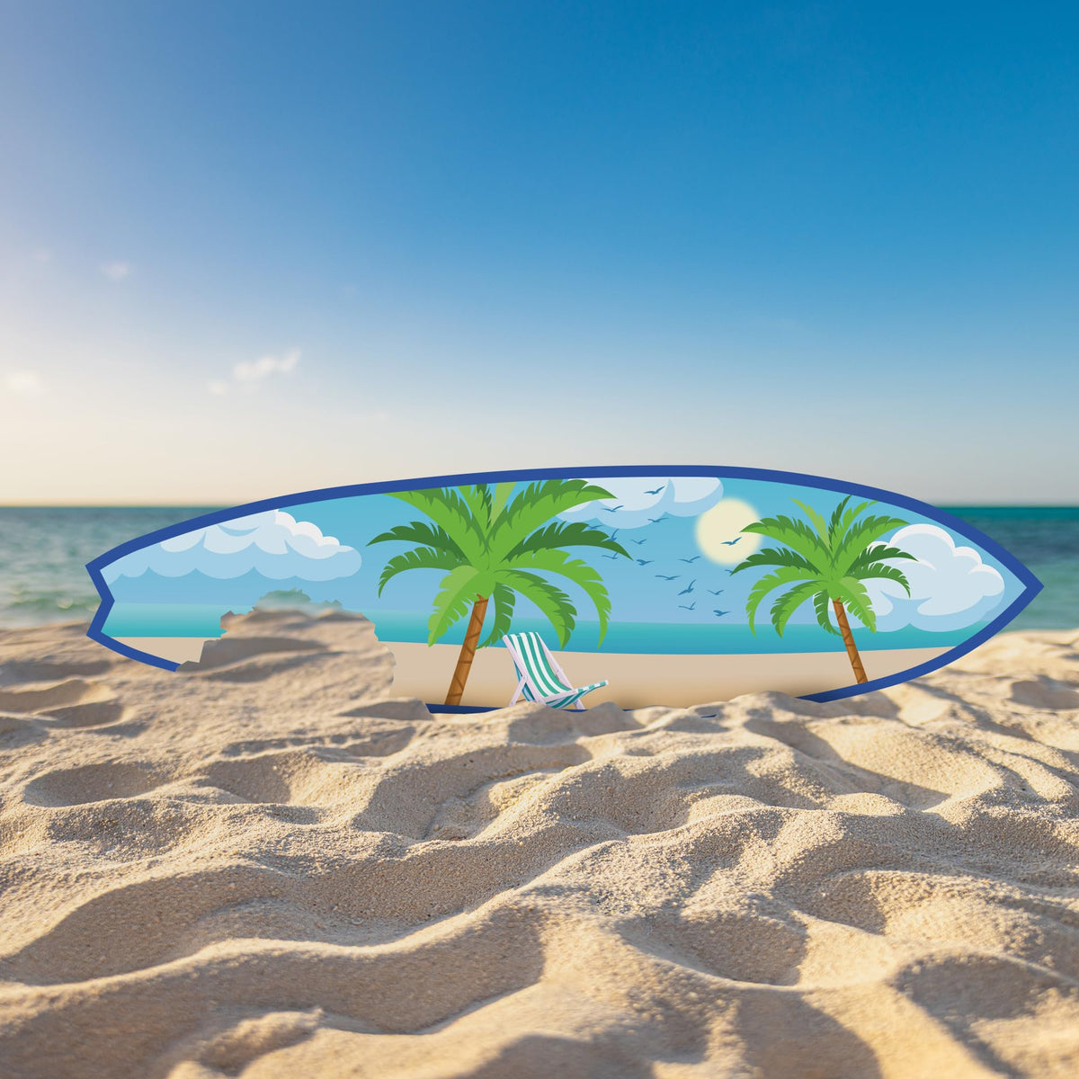 Shark Bite Surfboard Wall Art, Nautical Beach Decor, PVC Sign, 2 FT to 5 FT