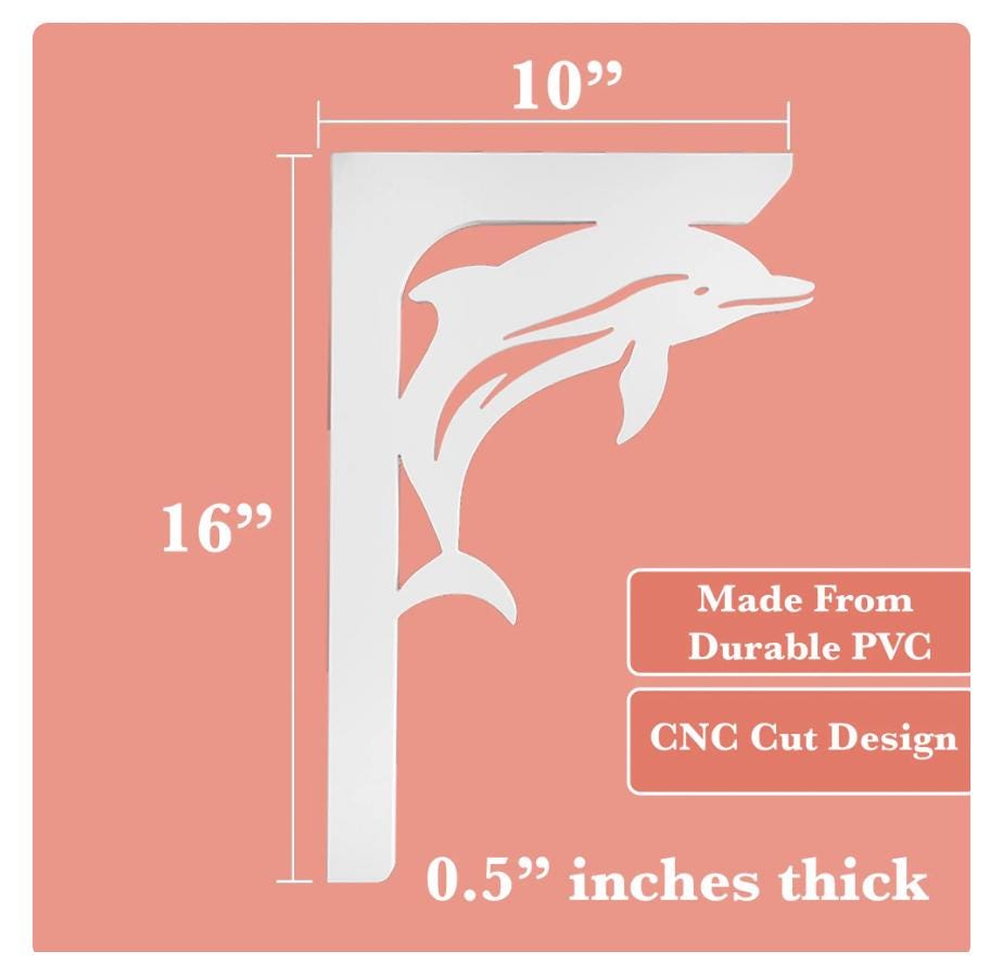Dolphin Mailbox Bracket: Weatherproof PVC Porch Decor