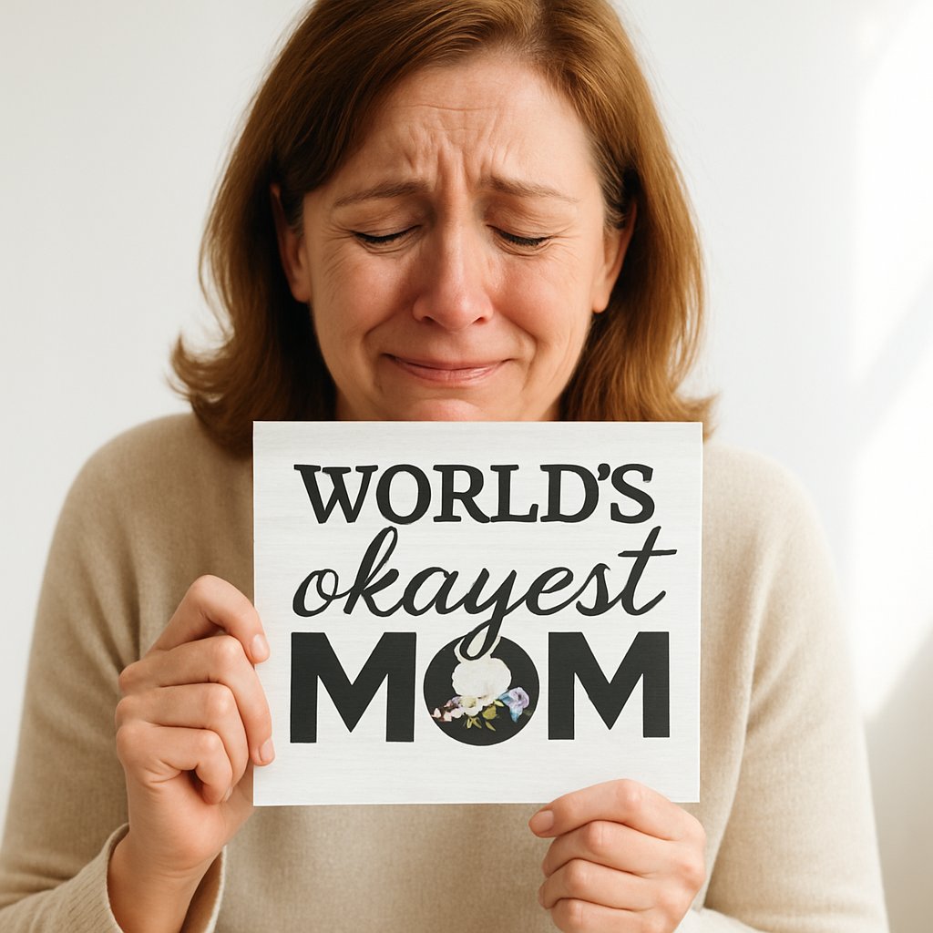 Funny Gift for Mom - World's Okayest Mom Sign - Mother's Day Decor - Wall Shelf