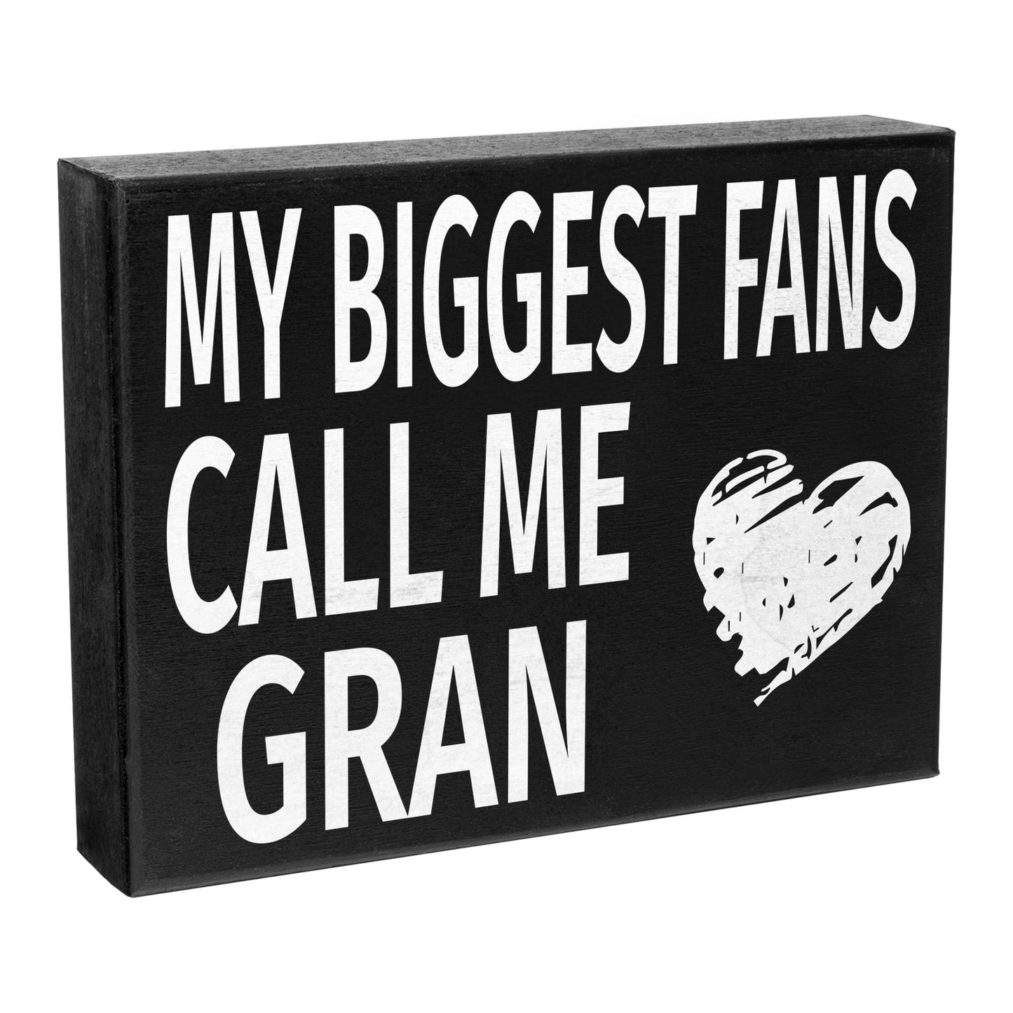 JennyGems Gran Gifts, My Biggest Fans Call Me Gran Wooden Sign, Shelf Decor and Wall Hanging, Made in USA