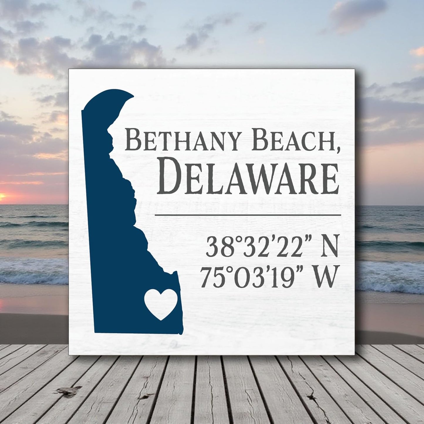 Bethany Beach, Delaware Wooden Sign, Coordinatese