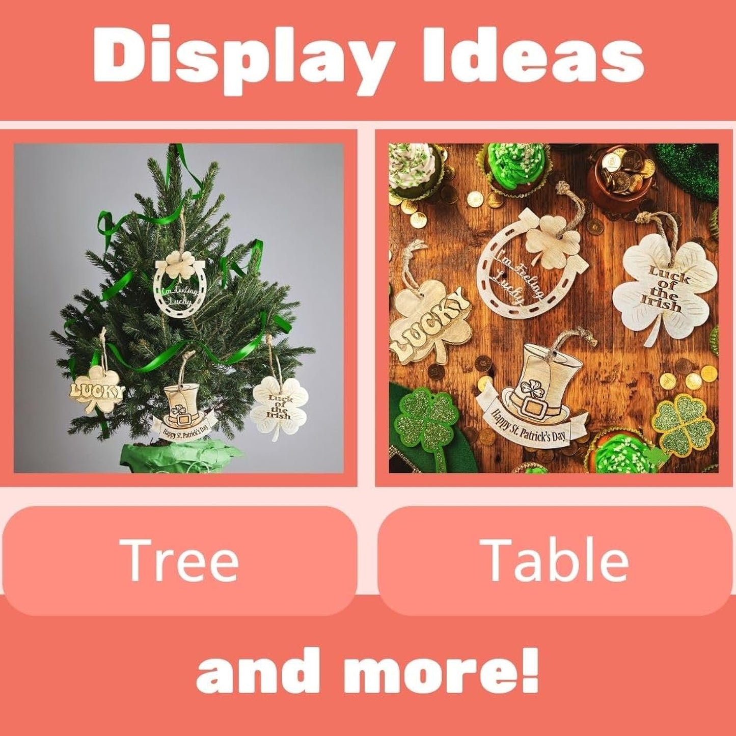 St. Patrick's Day Wooden Ornament Set
