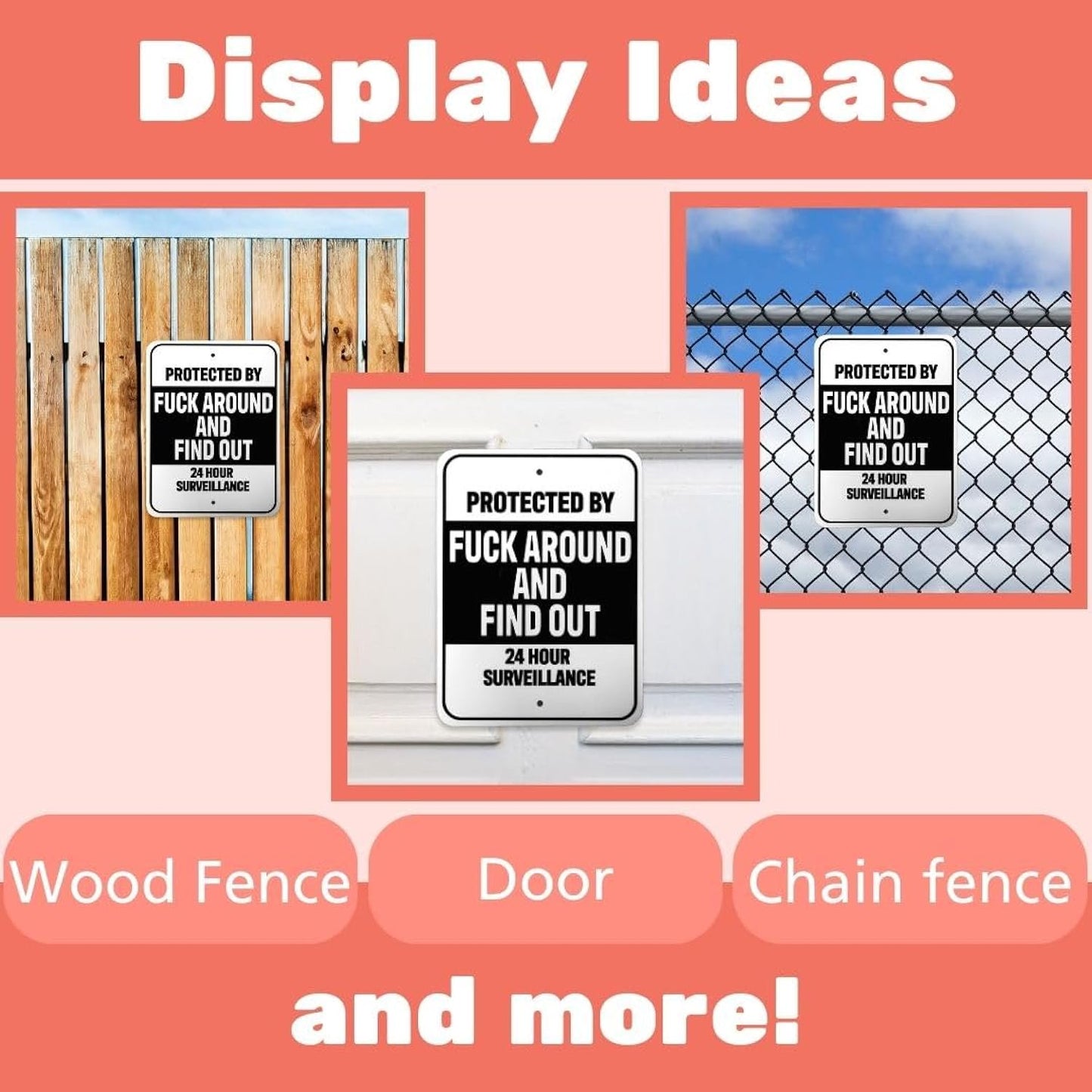 FAFO Protected By Sign: Sarcastic Humor Decor, Indoor/Outdoor