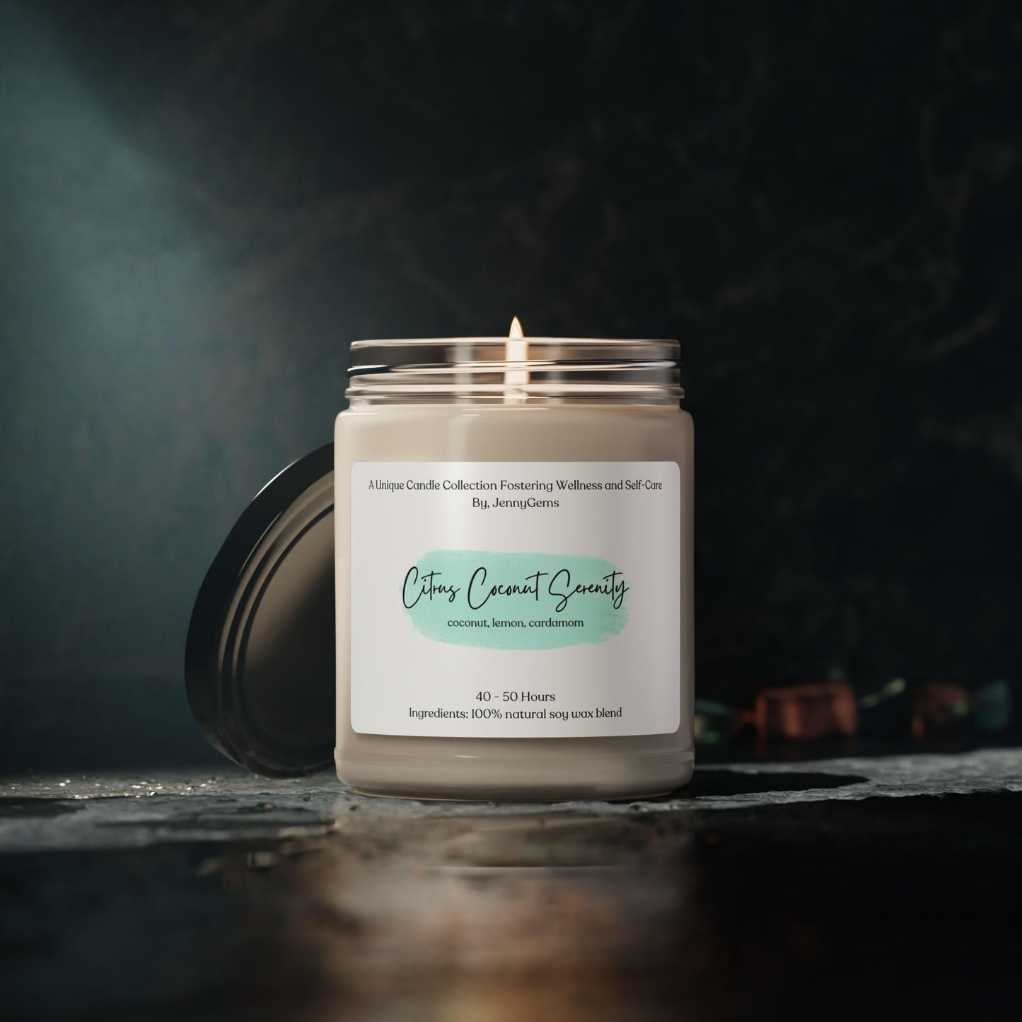 Relaxing Spa Candle for Wellness & Self Care – Serenity Candle for Stress Relief, Meditation, and Tranquility, Citrus Coconut