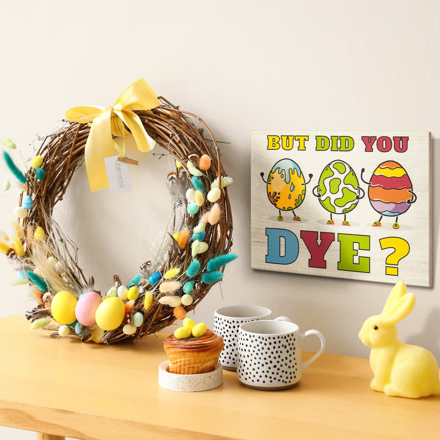 JennyGems Easter Decorations, But Did You Dye Funny Easter Eggs, Easter Decor