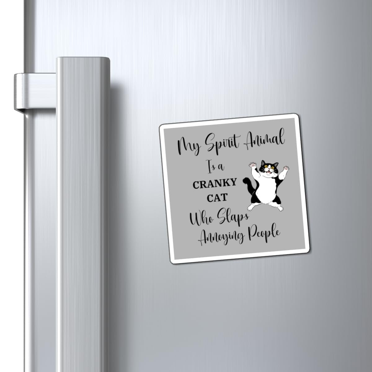 Cat Mom Gift Cranky Magnet, Funny Fridge Magnet, Sarcastic Animal Magnet
