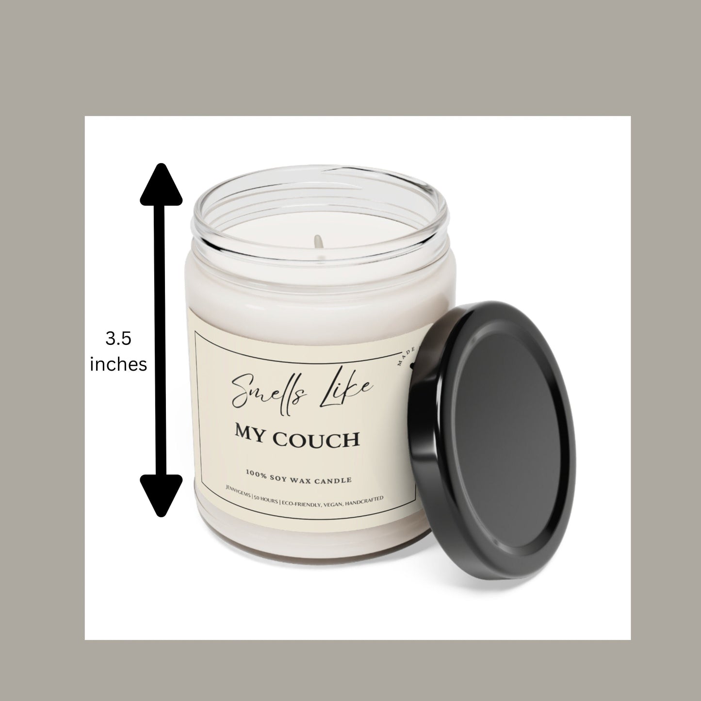 Funny 'Smells Like My Couch' Soy Candle: Introvert Gift