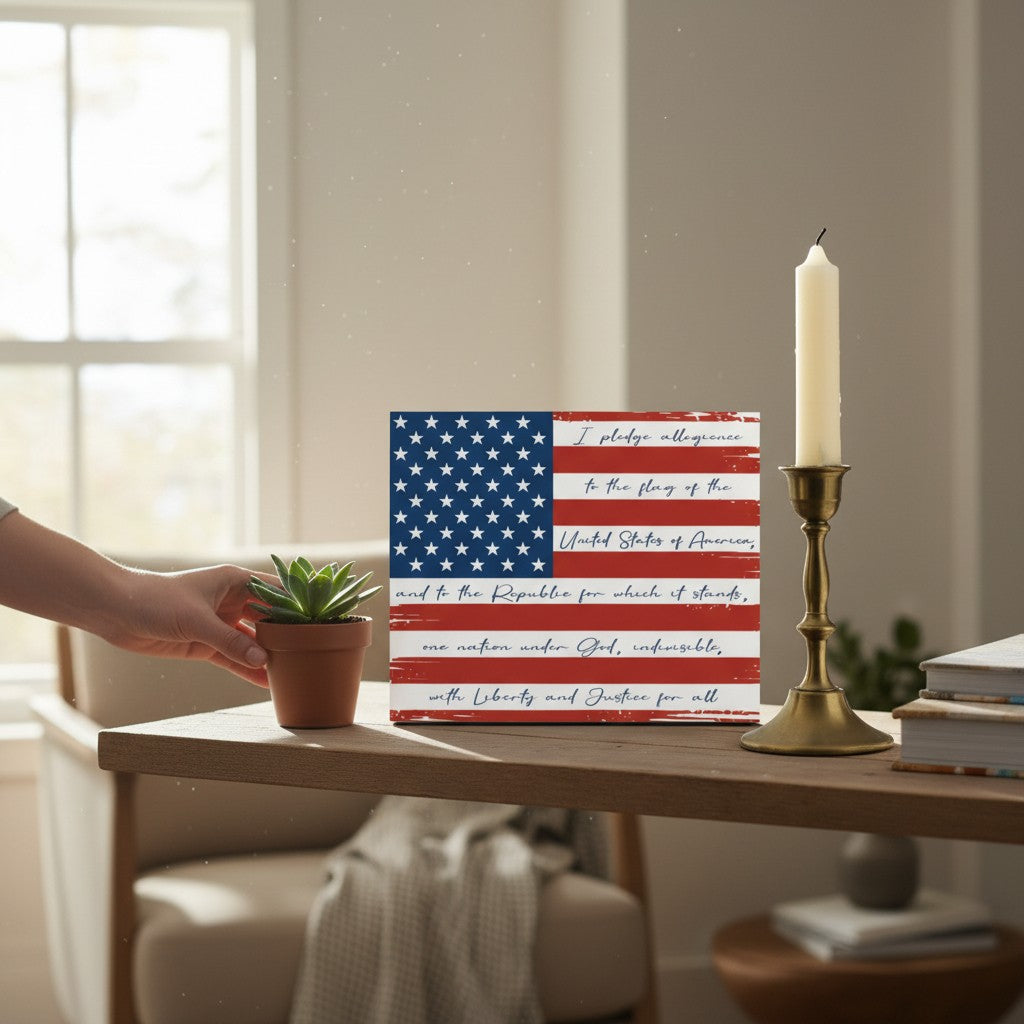 Pledge of Allegiance Wooden Sign
