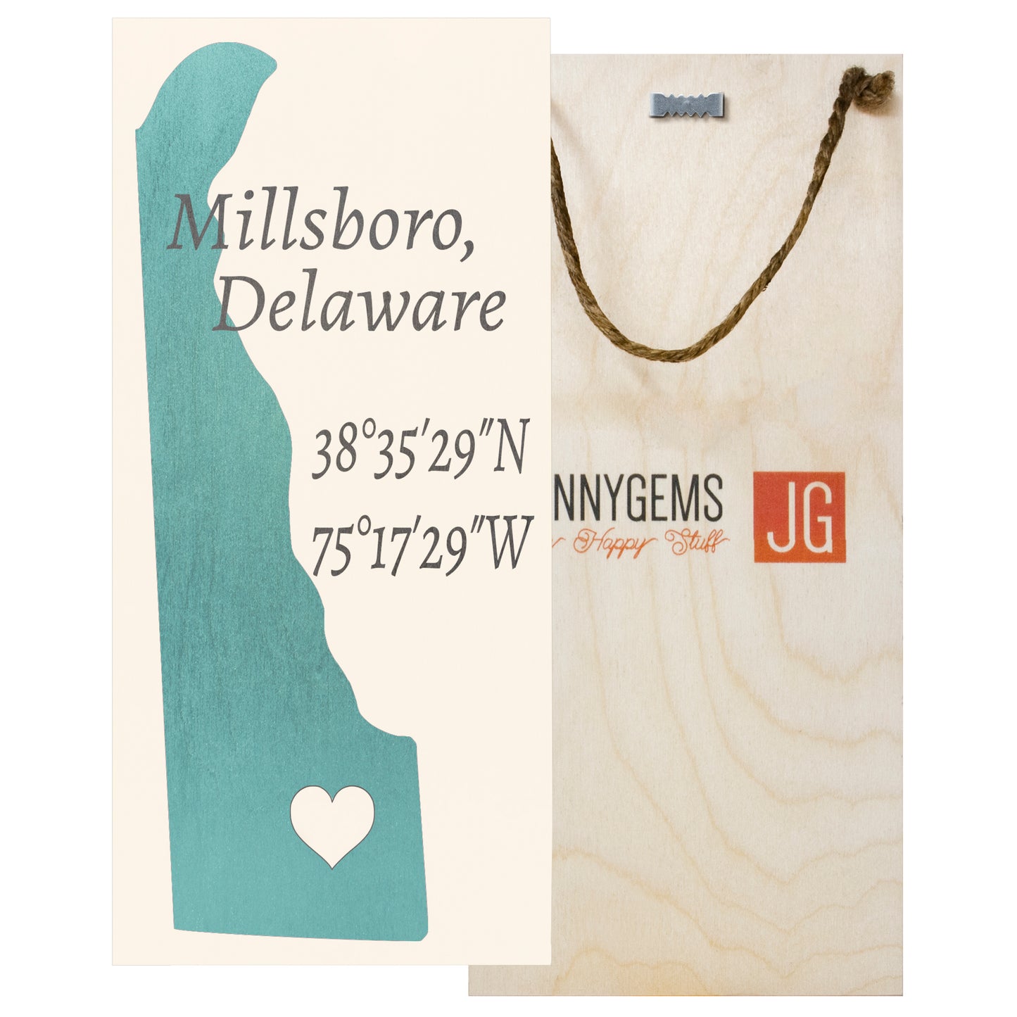 JennyGems Millsboro, Delaware Nautical Wooden Sign, Delaware Gifts, Made in USA