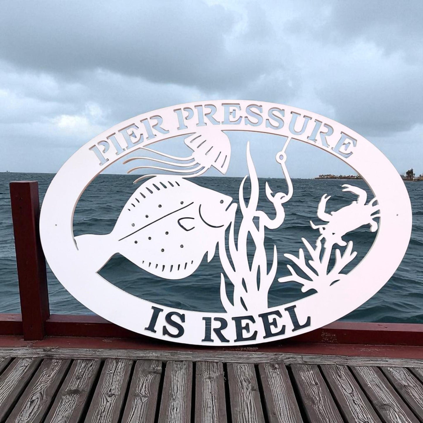 Flounder Fishing Sign – PVC Coastal Outdoor Sign