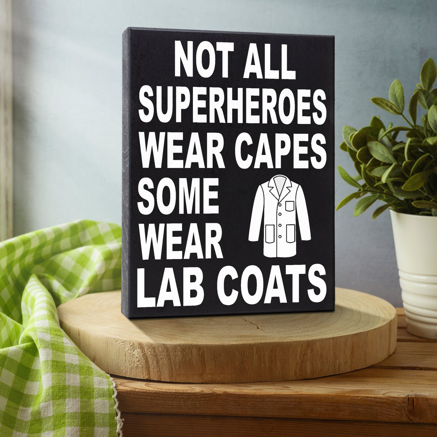 JennyGems Lab Tech Gift Sign Decor Plaque, Gifts for Lab Technicians, Pharmacists, Physician Assistants, Wall Hanging and Tabletop Decoration, 8x6, Made in USA