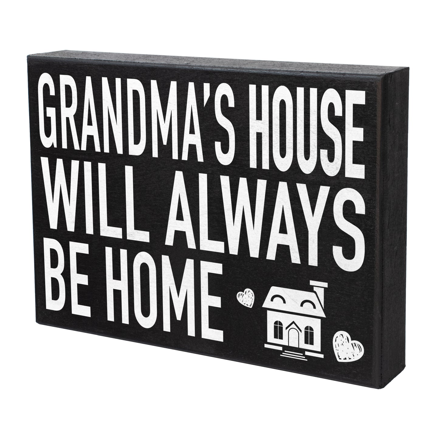 JennyGems Grandma's House Will Always Be Home Wooden Sign, Gift for Grandma, Wall Hanging and Shelf Decor, Made in USA