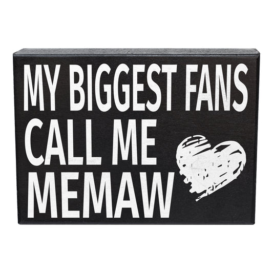 JennyGems My Biggest Fans Call Me Memaw Sign, 8x6 Inch Hanging Wall Art, American Made, Memaw Decor, Memaw Gifts