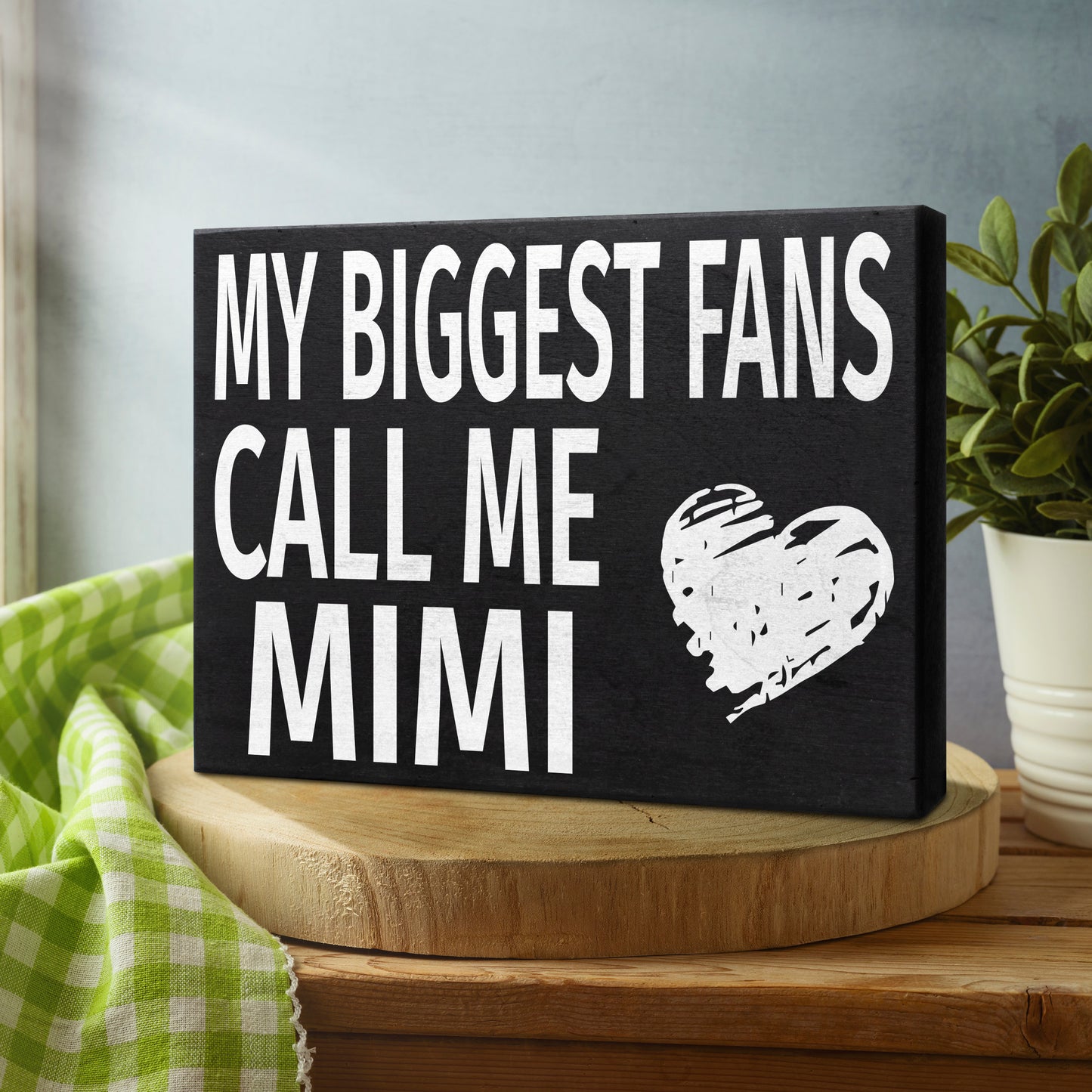 JennyGems My Biggest Fans Call Me Mimi Sign, American Made 8x6 inch Wall Hanging Decor, Mimi Gifts, Decorative Wall Art, Home Accent