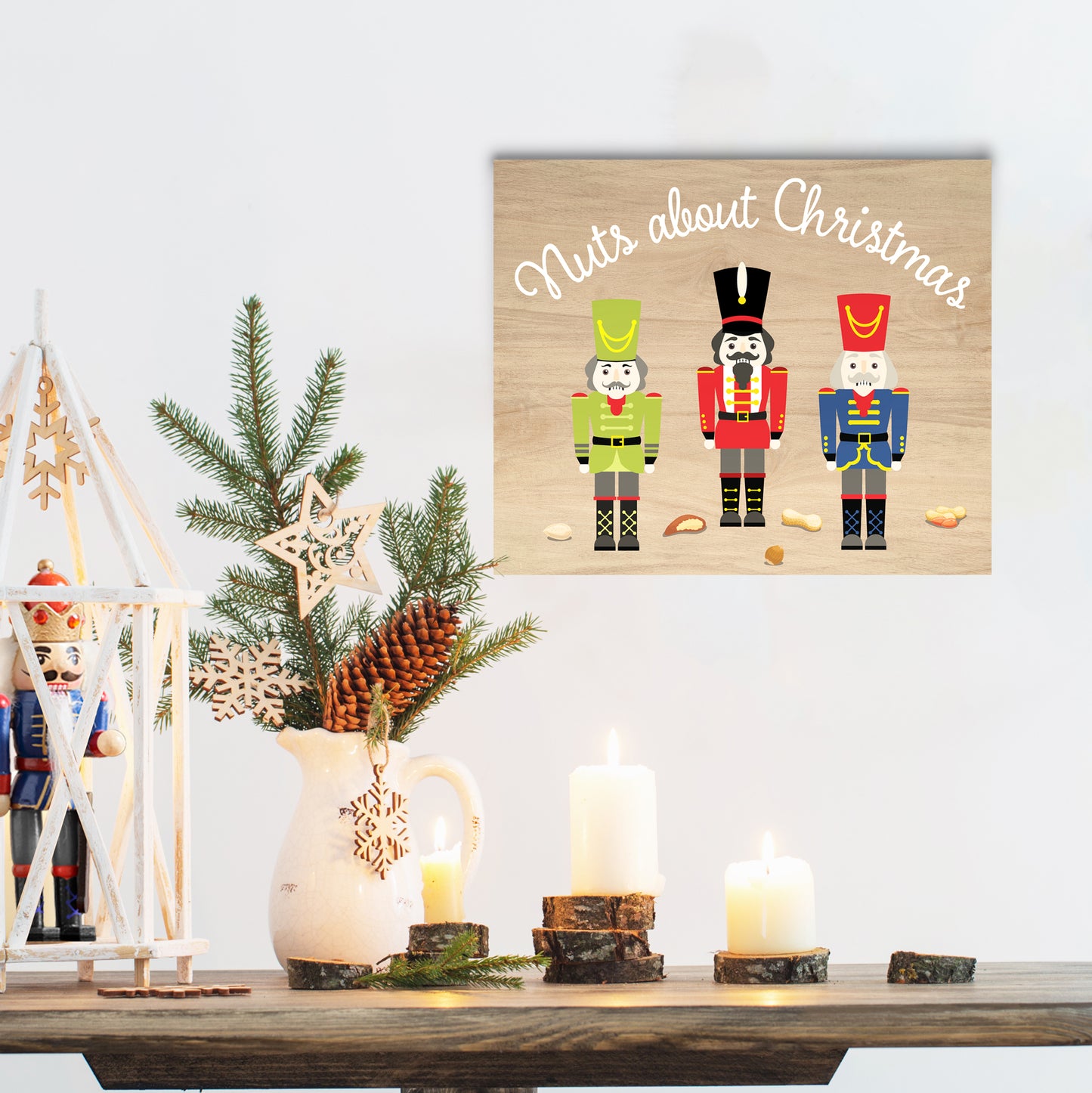 JennyGems Nutcracker Christmas Decorations, Wooden Nutcrackers Hanging Decor for Christmas, Nuts About Christmas Wall Art, Holiday Decorations Home Decor, Christmas Decor, Christmas Gifts
