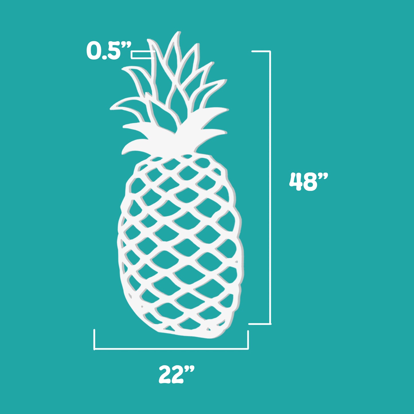 Outdoor Pineapple Wall Art – Tropical Beach House PVC Decoration for Pool, Patio, or Coastal Cottage Décor – Weatherproof Pineapple Sign 4 Foot