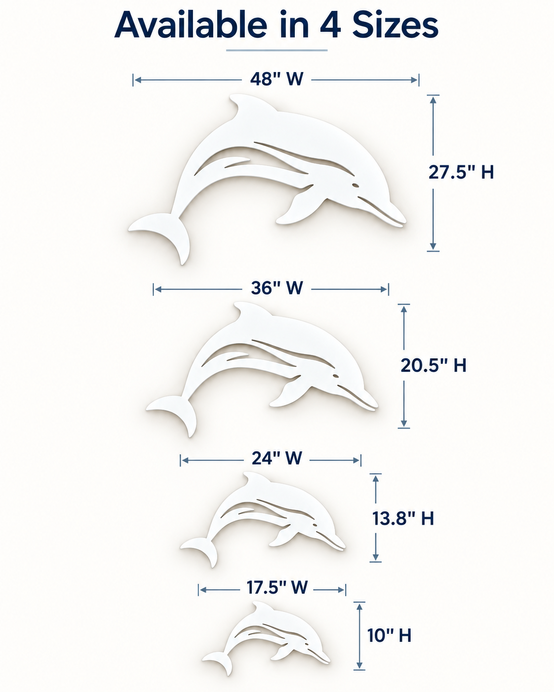 Outdoor Indoor Dolphin Wall Art, Coastal Beach House Decor, PVC
