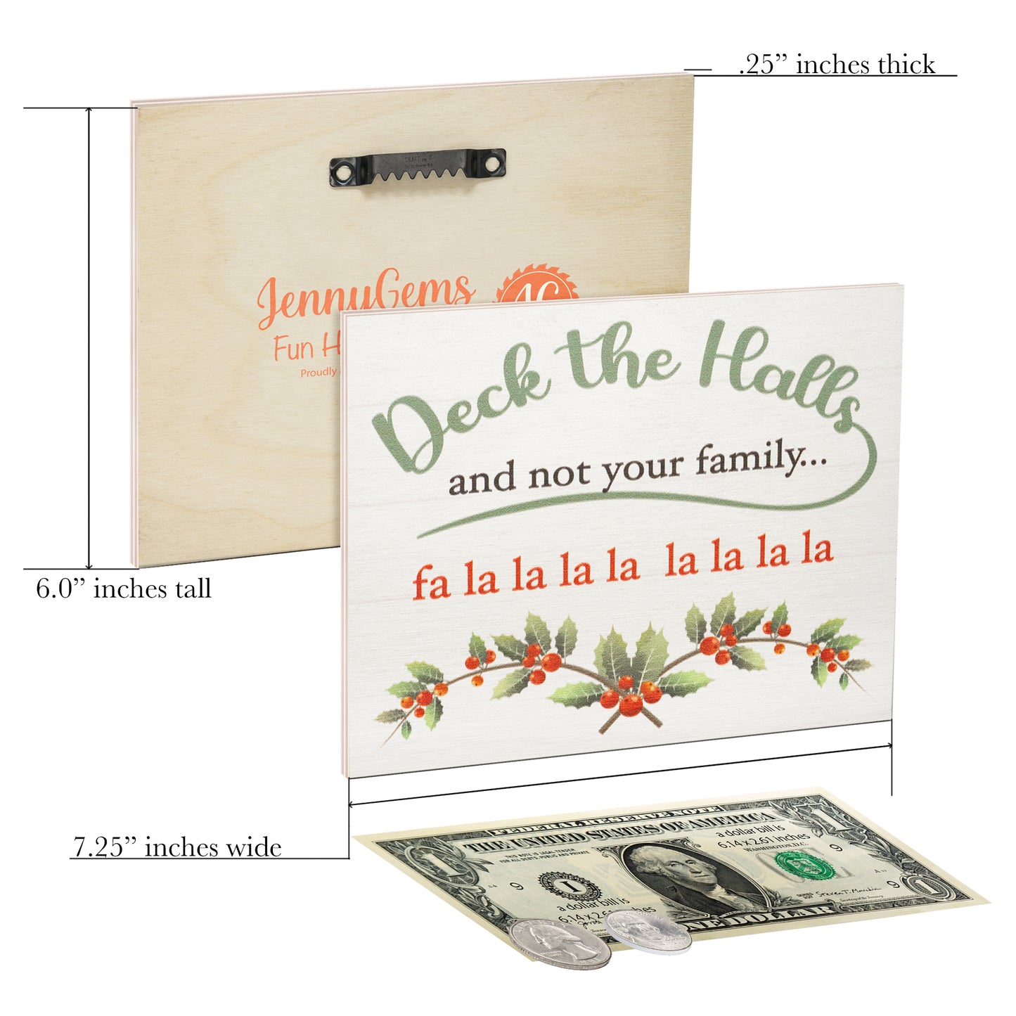 Deck The Halls Not Your Family Funny Wood Sign