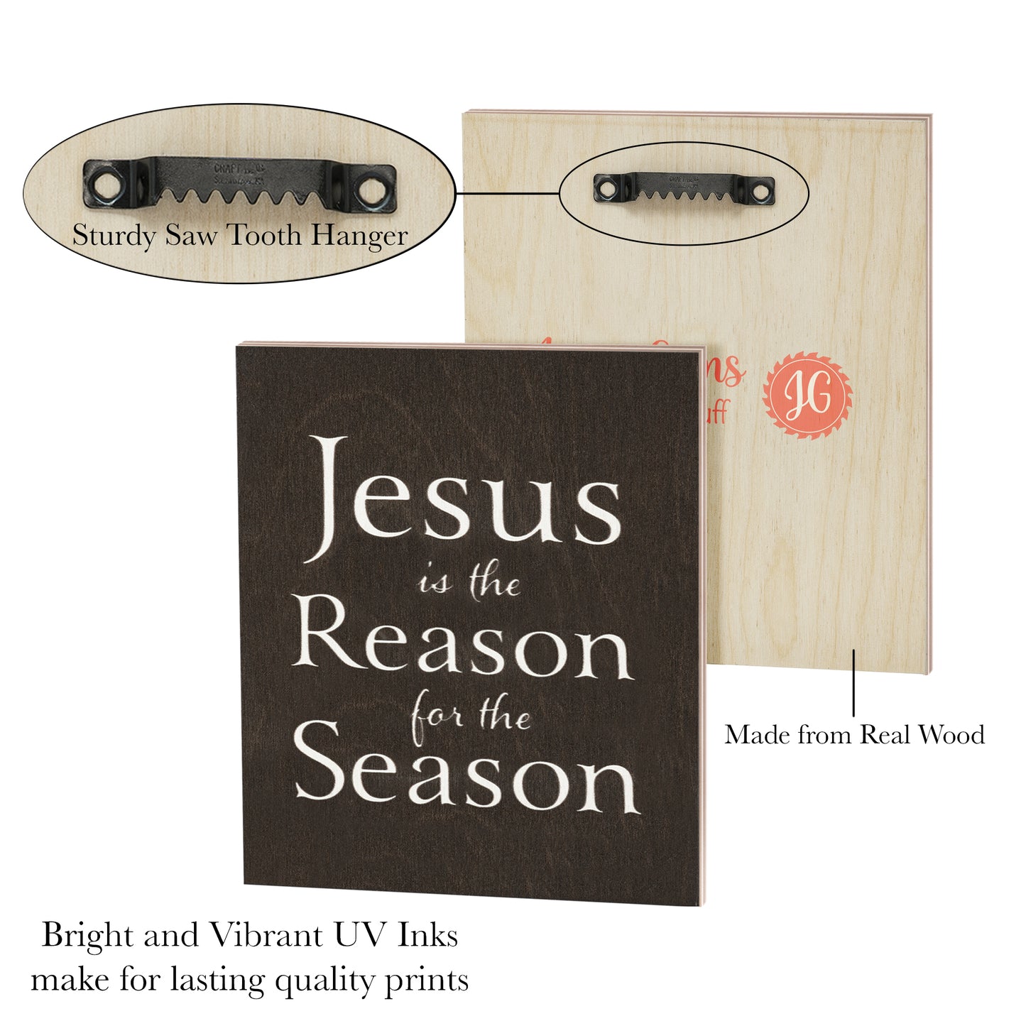 Jesus is the Reason For The Season Wood Sign, Christmas Decorations, Holiday Decor, Christmas Gifts, American Made (Black)
