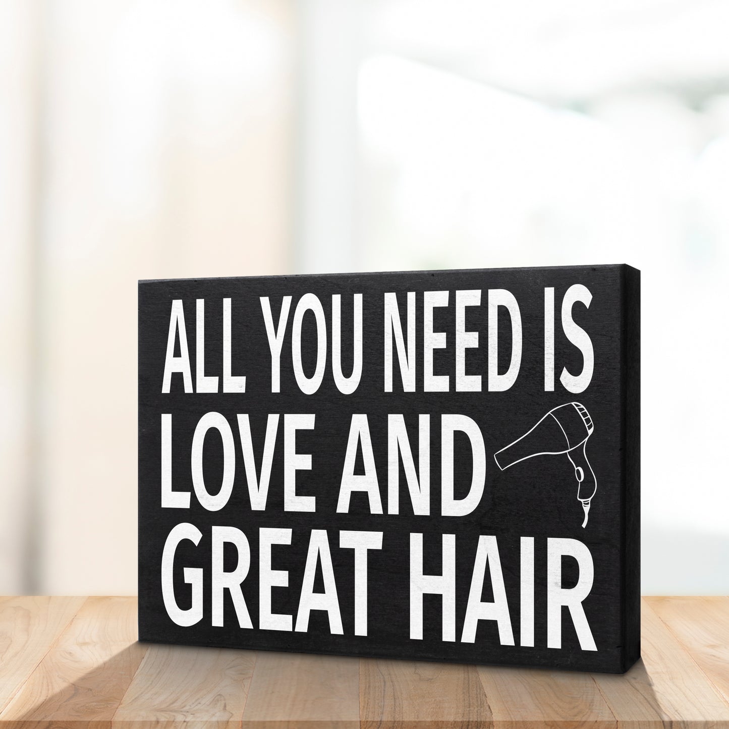 JennyGems Hairdresser Gifts, Hairstylists Gift For Salon, Barber Shop, Hairdresser, All You Need is Love and Great Hair Wood Gift Sign, Hair Salon Decor, Hair Stylist Gift, Cosmetology Graduation Gift