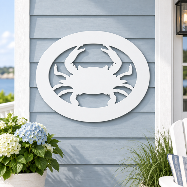Outdoor Crab Wall Decor, Coastal Beach House Accent for Home, Shed, Fence