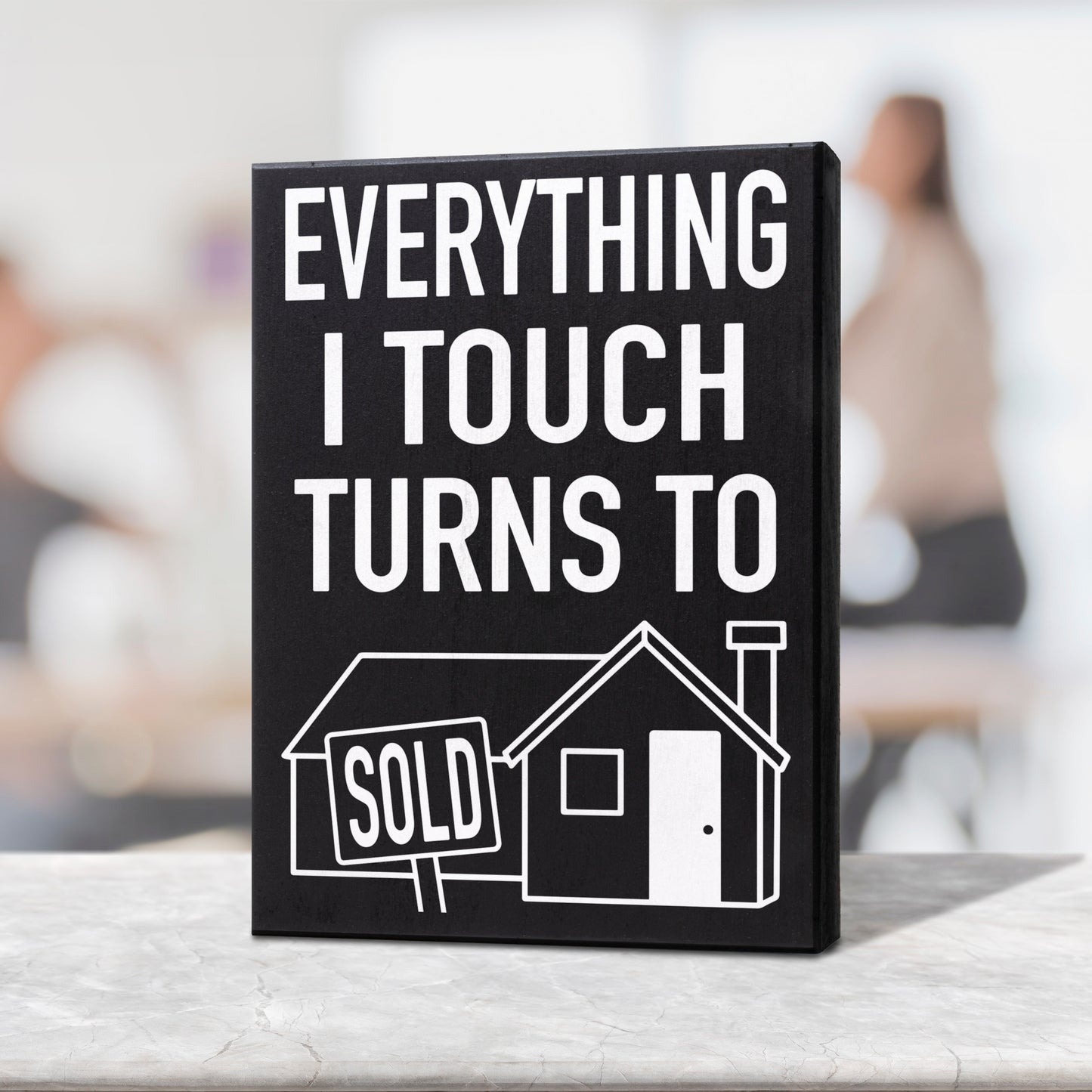 JennyGems Real Estate Agent Supplies, Best Real Estate Agent Gifts, Everything I Touch Turns to Sold Wood Box Sign, Closing Gift for Real Estate Agent, Social Media Prop for Real Estate, Funny Gifts