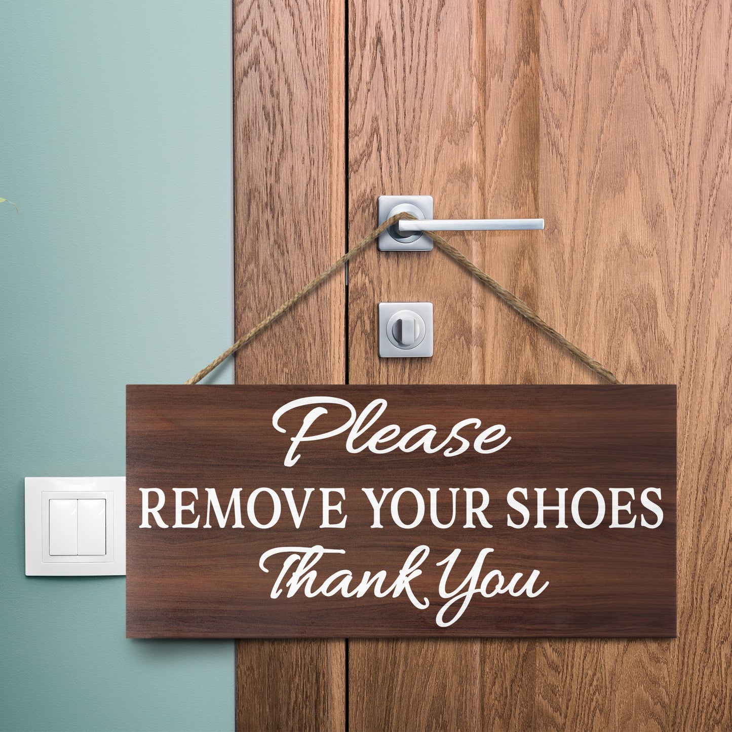 JennyGems - Please Remove Your Shoes Thank You, No Shoes Sign, 12x6 Inches - Made in USA