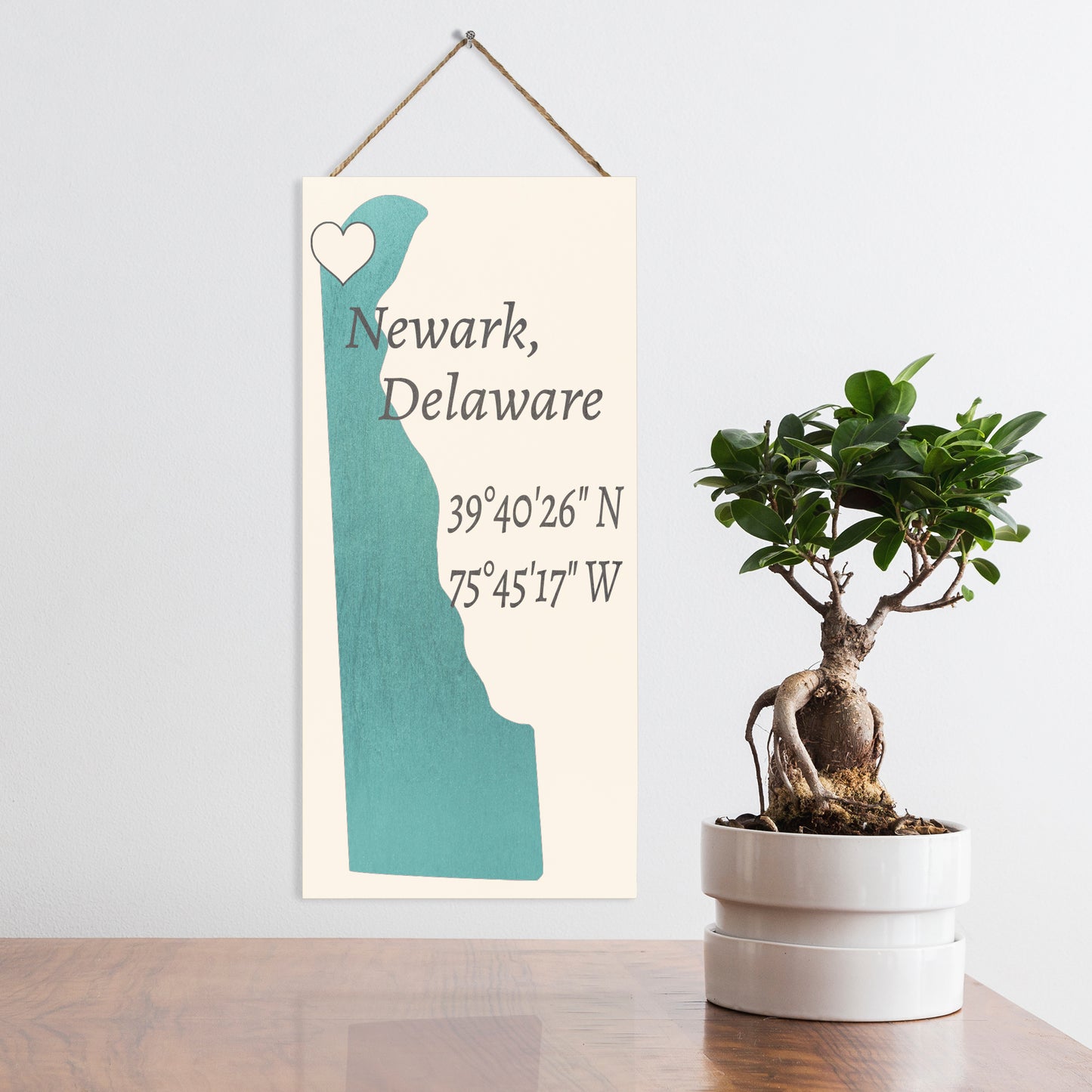 JennyGems Newark, Delaware Nautical Wood Sign | Made in USA
