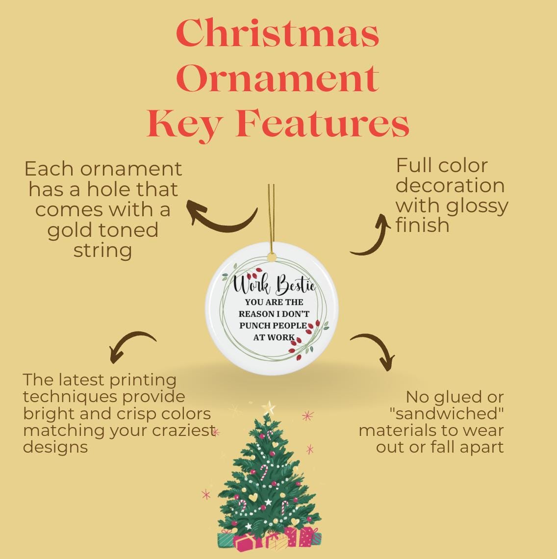 Funny Christmas Ornament - Giraffe Spirit Animal, Above the Drama, Positive Holiday Decor, Humorous Gift, Positive Message, Coworker Gift