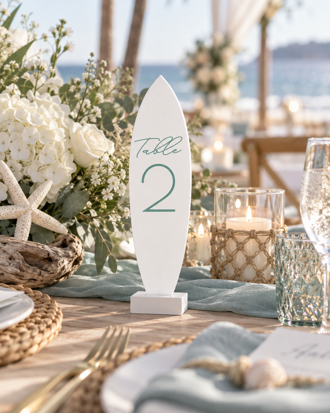 Wedding and Event Surfboard Table Numbers, Beach Wedding, Bar Mitzvah, Events