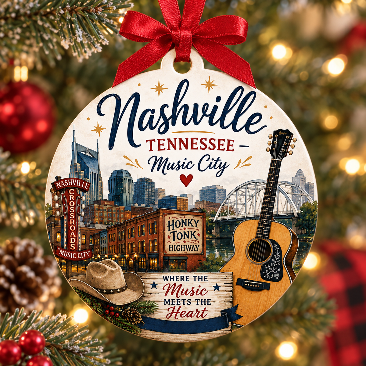 Nashville Tennessee Christmas Ornament