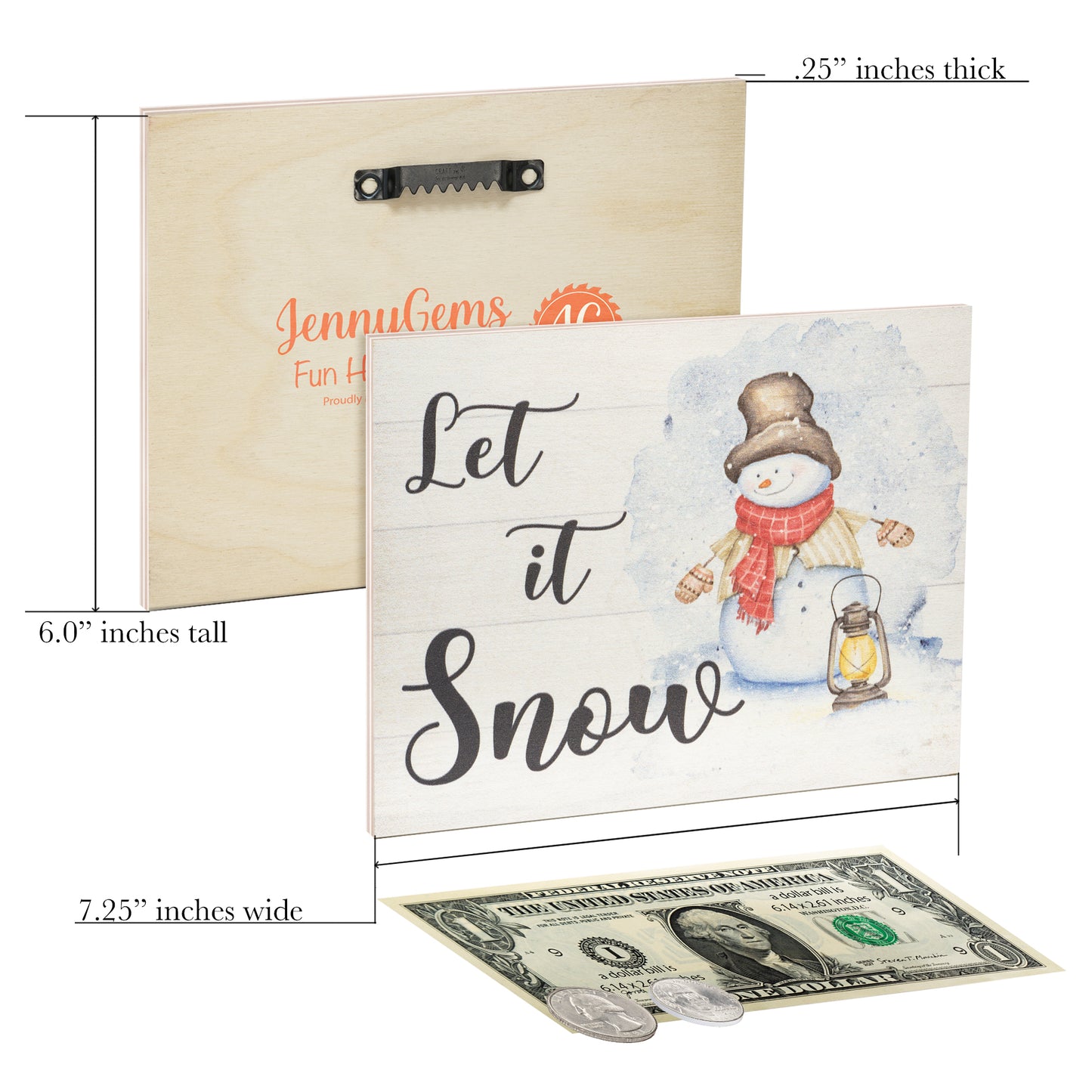 Let It Snow Wood Sign, Christmas Decorations, Cute Christmas Decor, Holiday Decor, Winter Decor, American Made